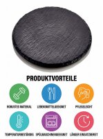Melamine vleesschaal | Rond 40cm | Zwart | Slade Effect Board | CODE 454