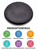 Melamine vleesschaal | Rond 30cm | Zwart | Slade Effect Board | CODE 453