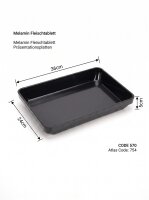 Melamin Fleischtablett 36x24x5cm | Schwarz |...