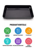 Melamine vleesschaal 36x24x5cm | Zwart | Presentatieplateaus | CODE 570 | Atlas Code : 754