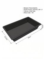 Melamin Fleischtablett | 53x32,5x10cm | Schwarz | GN 1/1...