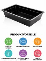 Melamin Fleischtablett | 53x32,5x6,5cm | Schwarz | GN 1/1...