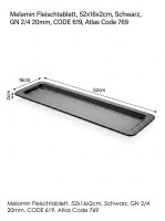 Melamin Fleischtablett | 52x16x2cm | Schwarz | GN 2/4...
