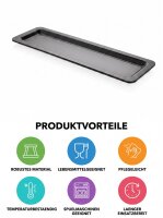 Melamine meat tray | 52x16x2cm | Black | GN 2/4 20mm | CODE 619 | Atlas Code 769
