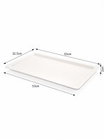 Melamin Fleischtablett | 53x32,5x2cm | Weiß | Gn...