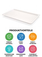 Plateau à viande en mélamine | 53x32,5x2cm | Blanc | Gn 1/1 20mm | CODE 504 | Atlas Code : 779
