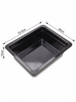 Melamine meat tray | 26x32,5x10cm | Black | GN 1/2 100mm...