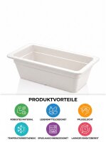 Melamin FleischTablett | 32,5x17,7x10cm | Weiß | GN 1/3 100mm | CODE 563