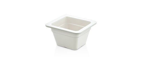 Melamine square bowl | 16x16x10cm | White | GN 1/6 100mm | CODE 572
