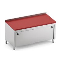 Stainless steel table / cutting table with sliding door |...