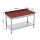Roestvrijstalen tafel / uitbeentafel met onderblad | 10cm hoge opstaande rand en volledig rode plaat | 150x70x85cm