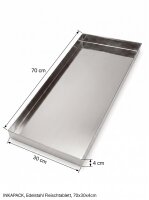Plateau à viande en inox | 70x30x4cm