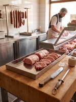 Stainless steel meat tray | 70x30x4cm