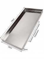 Plateau à viande en inox | 75x20x4cm
