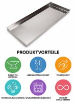 Plateau à viande en inox | 75x20x4cm