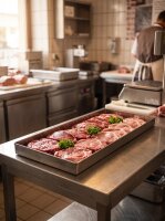 Plateau à viande en inox | 75x20x4cm