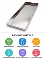 Plateau à viande en inox | 85x30x4cm