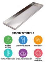 Stainless steel meat tray | 85x20x4cm