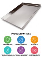 Edelstahl Fleischtablett | 80x50x4cm