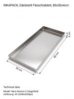 Plateau à viande en inox | 80x30x4cm
