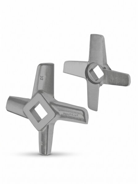 WOLFCUT | Stainless steel cross knife - for size 32 meat grinder - square 15,1mm