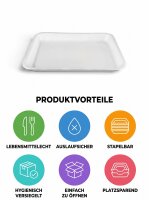 XPS Regular foam tray R34-27 | White | 270x176x27mm | 580 pcs/bag