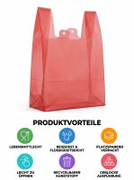 Hemdchentragetaschen | Farbe Rot | HDPE geblockt | 30+20x60cm | Masterkarton 1000 Stk. (10x100)