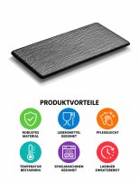 Melamin Fleischtablett | 26,5x16,5x2cm | Schwarz | Slade Effect Board | CODE 456