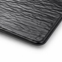 Melamin Fleischtablett | 26,5x16,5x2cm | Schwarz | Slade Effect Board | CODE 456