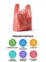 Sacs bretelles - ROUGE - Elite | HDPE en liasse |...