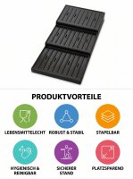 Display tray with steps made of ABS plastic | 81x40x8,5cm