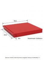 Cutting board with knife holder | Red | 50x50x4cm