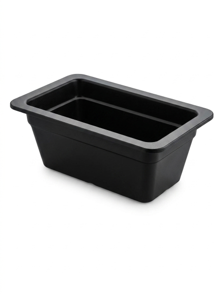 Melamin Fleischtablett | 26,5x16,5x10cm | Schwarz | GN 1/4 100mm | CODE 618 | Atlas CODE 772