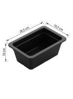 Melamine meat tray | 26,5x16,5x10cm | Black | GN 1/4...