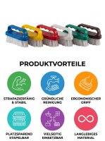 Brosse de nettoyage | couleurs assorties | 4,5x12,5x7,5cm