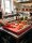 Cutting board with double-sided rails | disassembled | Red | 50x43x3cm