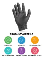 Mercator | Gants en nitrile | Sans poudre | Noir | Taille...