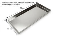 Plateau à viande en inox | 70x25x4cm
