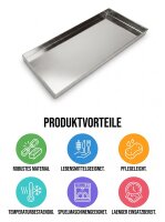 Plateau à viande en inox | 70x25x4cm