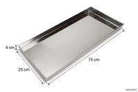 Plateau à viande en inox | 75x25x4cm