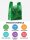 Sacs bretelles | Couleur vert |  HDPE en liasse | 30+20x60cm | Carton principal 1000 pcs (10x100)