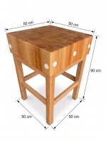 Slagershakblok van massief beukenhout | 50x50x90cm | met...