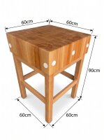 Slagershakblok van massief beukenhout | 60x60x90cm | met...