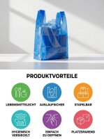 Sacs bretelles | Bleu | HDPE | En bloc | 30+20x60cm |...