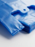 Hemddraagtassen | Blauw | HDPE | Geblokt | 30+20x60cm | 1000 stuks / doos | (10x100)