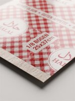 Fresh-packing paper with film | 1/8 sheet | 25x37cm | Eco Quality-red | 10kg / carton