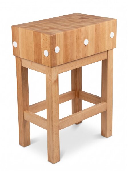 Butchers chopping block made of solid beech wood | 50x70x94cm | with base frame
