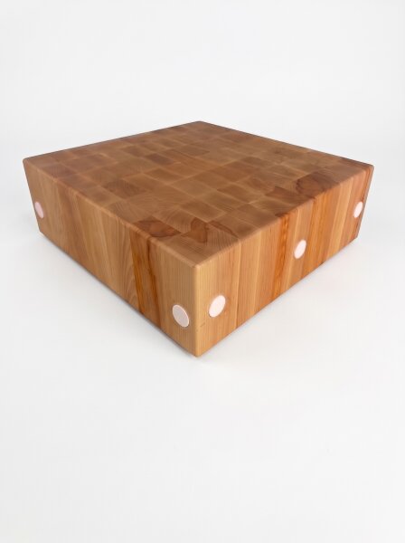Slagershakblok van massief beukenhout | 60x60x20cm | zonder onderstel