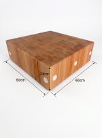 Slagershakblok van massief beukenhout | 60x60x20cm |...