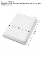 Side gusset bags | HDPE | F2 | 62+42x65cm | White | 1000...
